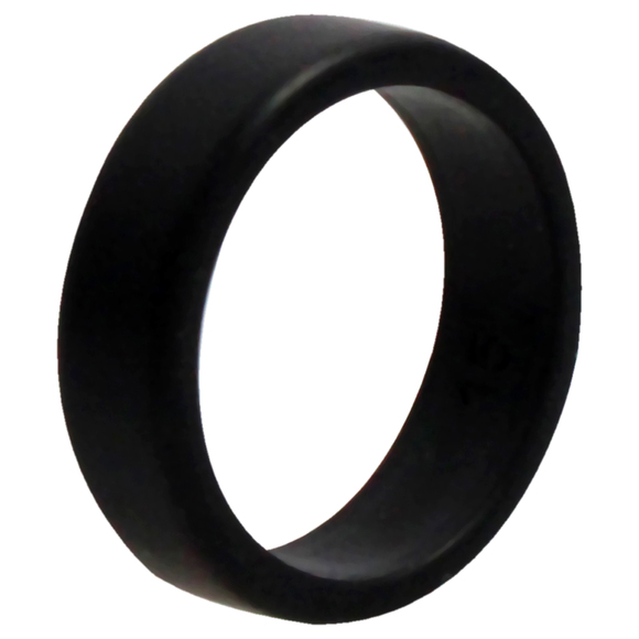 Silicone Wedding 2Layer Beveled 8mm Ring - Black by ROQ for Men - 15 mm Ring - Picture 1 of 1